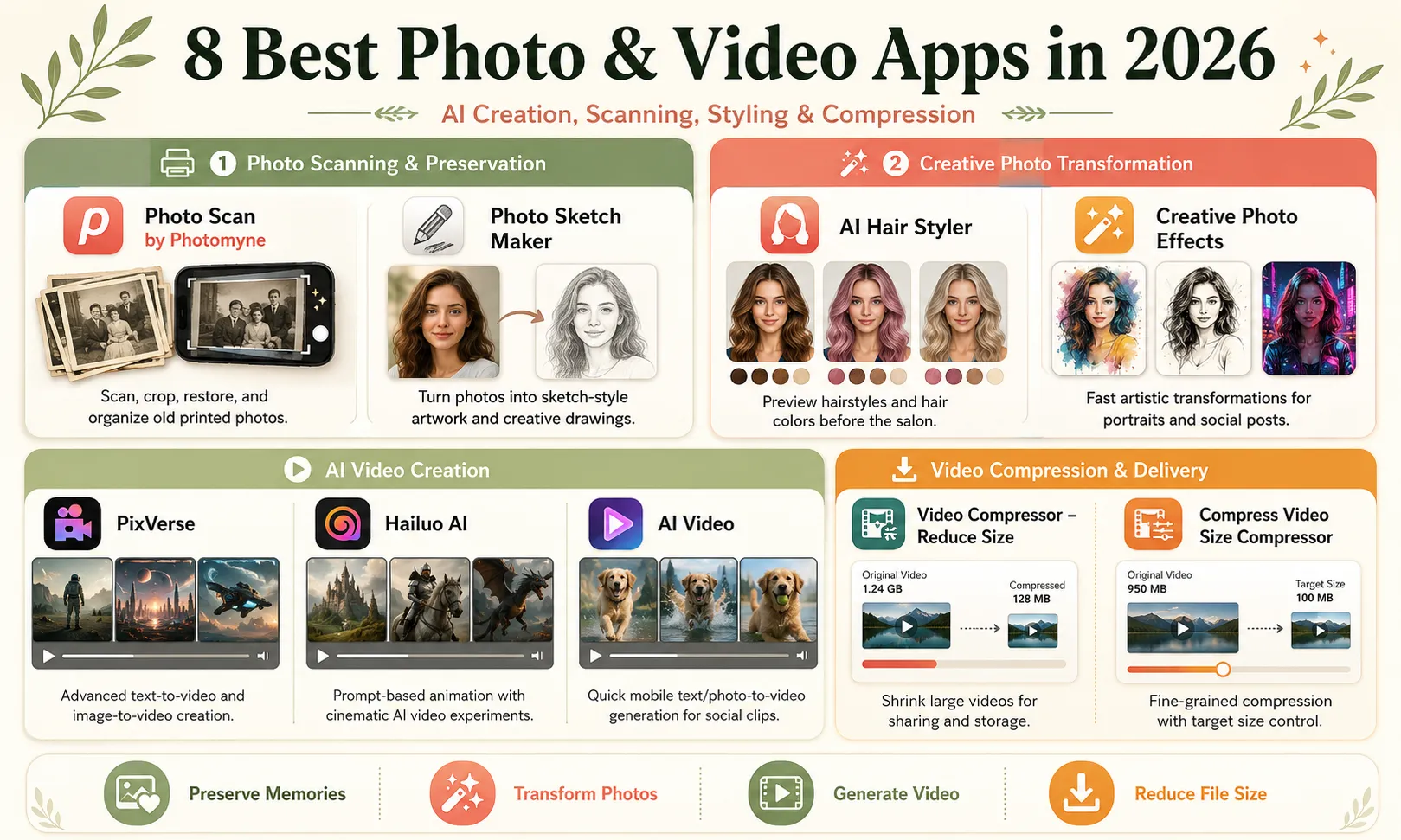 Article cover 24: 8 Best Photo & Video Apps in 2026: AI Creation, Scanning, Styling & Compression